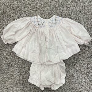 Embroidered Pink Baby Outfit